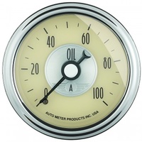 AUTOMETER GAUGE 2-1/16" OIL PRESSURE,0-100 PSI,MECHANICAL,PRESTIGE ANTIQUE IVORY # 2021