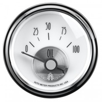 AUTOMETER GAUGE 2-1/16" OIL PRESSURE,0-100 PSI,AIR-CORE,PRESTIGE PEARL # 2026