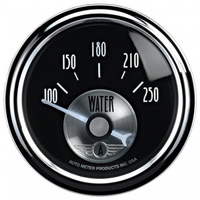 AUTOMETER GAUGE 2-1/16" WATER TEMPERATURE,100-250F,AIR-CORE,PRESTIGE BLACK DIAMOND # 2038
