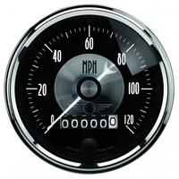 AUTOMETER GAUGE 3-3/8" SPEEDOMETER,0-120 MPH,ELECTRIC,W/ WHEEL ODO,PRESTIGE BLACK DIAMOND # 2088