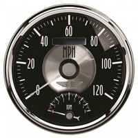 AUTOMETER GAUGE 5" TACHOMETER/SPEEDOMETER COMBO,8K RPM/120 MPH,ELECTRIC,PRESTIGE BLACK DIAMOND # 2091