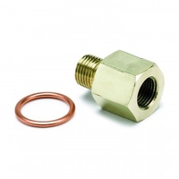 AUTOMETER FITTING, ADAPTER, METRIC, M10X1 MALE TO 1/8" NPTF FEMALE, BRASS