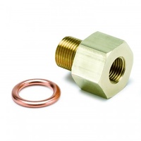 AUTOMETER FITTING, ADAPTER, METRIC, M12X1 MALE TO 1/8" NPTF FEMALE, BRASS