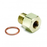 AUTOMETER FITTING, ADAPTER, METRIC, M14X1.5 MALE TO 1/8" NPTF FEMALE, BRASS