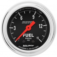 AUTOMETER GAUGE 2-1/16" FUEL PRESSURE,0-15 PSI,MECHANICAL,TRADITIONAL CHROME # 2411