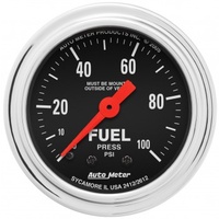 AUTOMETER GAUGE 2-1/16" FUEL PRESSURE,0-100 PSI,MECHANICAL,TRADITIONAL CHROME # 2412