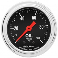 AUTOMETER GAUGE 2-1/16" OIL PRESSURE,0-100 PSI,MECHANICAL,TRADITIONAL CHROME # 2421
