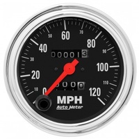 AUTOMETER GAUGE 3-3/8" SPEEDOMETER,0-120 MPH,MECHANICAL,TRADITIONAL CHROME # 2492