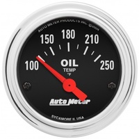 AUTOMETER GAUGE 2-1/16" OIL TEMPERATURE,100-250F,AIR-CORE,TRADITIONAL CHROME # 2542