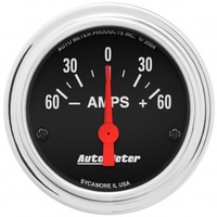 AUTOMETER GAUGE 2-1/16" AMMETER,60-0-60 AMPS,TRADITIONAL CHROME # 2586