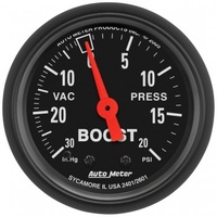 AUTOMETER GAUGE 2-1/16" BOOST/VACUUM,30 IN HG/20 PSI,MECHANICAL,Z-SERIES # 2601