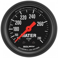 AUTOMETER GAUGE 2-1/16" WATER TEMPERATURE,140-280F,6 FT.,MECHANICAL,Z-SERIES # 2606