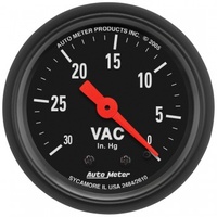 AUTOMETER GAUGE 2-1/16" VACUUM,0-30 IN HG,Z-SERIES # 2610