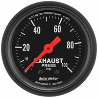 AUTOMETER GAUGE 2-1/16" EXHAUST PRESSURE,0-100 PSI,MECHANICAL,Z-SERIES # 2619