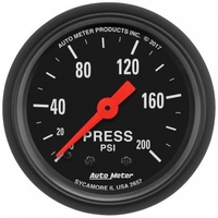 AUTOMETER GAUGE 2-1/16" PRESSURE,0-200 PSI,MECHANICAL,Z-SERIES # 2657