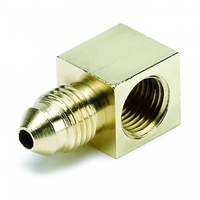 AUTOMETER FITTING, ADAPTER, 90 °, 1/8" NPTF FEMALE TO -3AN MALE, BRASS