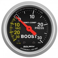 AUTOMETER GAUGE 2-1/16" BOOST/VACUUM,30 IN HG/30 PSI,MECHANICAL,SPORT-COMP # 3303