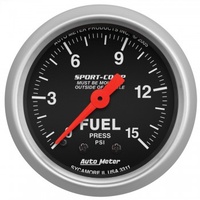 AUTOMETER GAUGE 2-1/16" FUEL PRESSURE,0-15 PSI,MECHANICAL,SPORT-COMP # 3311