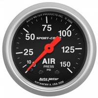 AUTOMETER GAUGE 2-1/16" AIR PRESSURE,0-150 PSI,MECHANICAL,SPORT-COMP # 3320