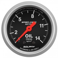 AUTOMETER GAUGE 2-1/16" OIL PRESSURE,0-14 KG/CM2,MECHANICAL,SPORT-COMP # 3322-J