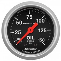 AUTOMETER GAUGE 2-1/16" OIL PRESSURE,0-150 PSI,MECHANICAL,SPORT-COMP # 3323