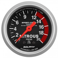 AUTOMETER GAUGE 2-1/16" NITROUS PRESSURE,0-2000 PSI,MECHANICAL,SPORT-COMP # 3328