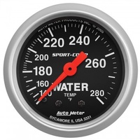 AUTOMETER GAUGE 2-1/16" WATER TEMPERATURE,140-280F,6 FT.,MECHANICAL,SPORT-COMP # 3331