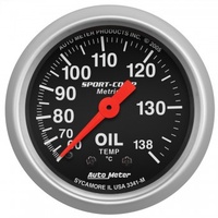 AUTOMETER GAUGE 2-1/16" OIL TEMPERATURE,60-140C,6 FT.,MECHANICAL,,SPORT-COMP # 3341-M