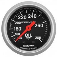 AUTOMETER GAUGE 2-1/16" OIL TEMPERATURE,140-280F,6 FT.,MECHANICAL,SPORT-COMP # 3341