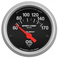 AUTOMETER GAUGE 2-1/16" OIL TEMPERATURE,60-170C,AIR-CORE,SPORT-COMP # 3348-M