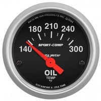 AUTOMETER GAUGE 2-1/16" OIL TEMPERATURE,140-340F,AIR-CORE,SPORT-COMP # 3348