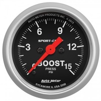 AUTOMETER GAUGE 2-1/16" BOOST,0-15 PSI,STEPPER MOTOR,SPORT-COMP # 3350