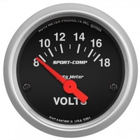 AUTOMETER GAUGE 2-1/16" VOLTMETER,8-18V,AIR-CORE,SPORT-COMP # 3391
