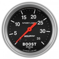 AUTOMETER GAUGE 2-5/8" BOOST,0-35 PSI,MECHANICAL,SPORT-COMP # 3404