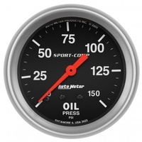 AUTOMETER GAUGE 2-5/8" OIL PRESSURE,0-150 PSI,MECHANICAL,SPORT-COMP # 3423