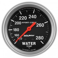 AUTOMETER GAUGE 2-5/8" WATER TEMPERATURE,140-280F,6 FT.,MECHANICAL,SPORT-COMP # 3431