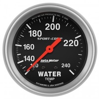 AUTOMETER GAUGE 2-5/8" WATER TEMPERATURE,120-240F,6 FT.,MECHANICAL,SPORT-COMP # 3432