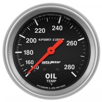 AUTOMETER GAUGE 2-5/8" OIL TEMPERATURE,140-280F,12 FT.,MECHANICAL,SPORT-COMP # 3443