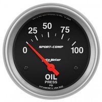 AUTOMETER GAUGE 2-5/8" OIL PRESSURE,0-100 PSI,AIR-CORE,SPORT-COMP # 3522