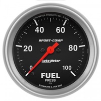 AUTOMETER GAUGE 2-5/8" FUEL PRESSURE,0-100 PSI,STEPPER MOTOR,SPORT-COMP # 3563