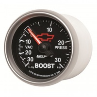 AUTOMETER GAUGE 2-1/16" BOOST/VACUUM,30 IN HG/30 PSI,CHEVY RED BOWTIE # 3603-00406
