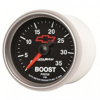 AUTOMETER GAUGE 2-1/16" BOOST,0-35 PSI,CHEVY RED BOWTIE # 3604-00406