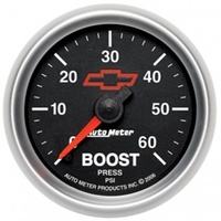 AUTOMETER GAUGE 2-1/16" BOOST,0-60 PSI,CHEVY RED BOWTIE # 3605-00406