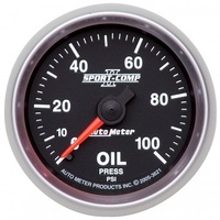AUTOMETER GAUGE 2-1/16" OIL PRESSURE,0-100 PSI,MECHANICAL,SPORT-COMP II # 3621