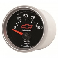 AUTOMETER GAUGE 2-1/16" OIL PRESSURE,0-100 PSI,CHEVY RED BOWTIE # 3627-00406