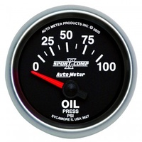 AUTOMETER GAUGE 2-1/16" OIL PRESSURE,0-100 PSI,AIR-CORE,SPORT-COMP II # 3627