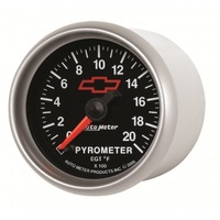 AUTOMETER GAUGE 2-1/16" PYROMETER,0-2000F,CHEVY RED BOWTIE # 3645-00406