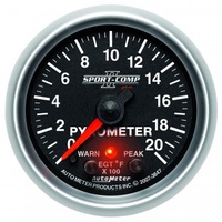 AUTOMETER GAUGE 2-1/16" PYROMETER,W/ PEAK & WARN,0-2000F,STEPPER MOTOR,SPORT-COMP II # 3647