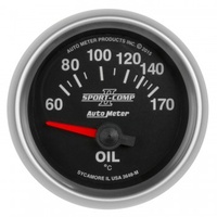 AUTOMETER GAUGE 2-1/16" OIL TEMP,60-170 C,AIR-CORE,SPORT COMP II # 3648-M