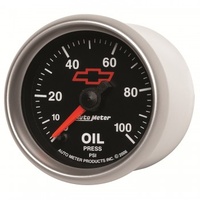AUTOMETER GAUGE 2-1/16" OIL PRESSURE,0-100 PSI,CHEVY RED BOWTIE # 3653-00406